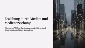 Vorschau - Fördermaterial/Inklusion - Präsentation: Erziehung durch Medien und Medienerziehung – Chancen und Risiken sozialer Netzwerke als PDF und PowerPoint-Datei - Deckblatt