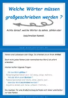 Vorschau - Fördermaterial/Inklusion - Lesetraining: Welche Wörter müssen großgeschrieben werden - Lesekarten - Seite 1