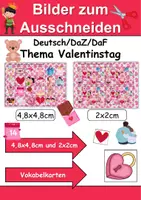 Vorschau - Arbeitsblätter - Vokabelbilder Valentinstag - Bilder zum ausschneiden (Klasse 1 und 2) - Deckblatt