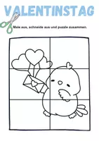 Vorschau - Arbeitsblätter - Ausschneiden und kleben Valentinstag - Wortschatz basteln Feinmotorik (Grundschule) - Seite 1