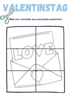 Vorschau - Arbeitsblätter - Ausschneiden und kleben Valentinstag - Wortschatz basteln Feinmotorik (Grundschule) - Seite 2