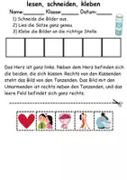 Vorschau - Arbeitsblätter - Valentinstag Leserätsel - Lesen, schneiden, kleben - DaZ/DaF, Deutsch, Sachunterricht - Seite 3