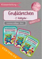 Vorschau - Anderer Materialtyp - Klassenleitung - monstermäßige Grußkärtchen zum 2. Halbjahr - Deckblatt