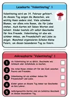 Vorschau - Spiele - Wendekarten/Lesekarten Valentinstag - DaZ/DaF, Deutsch - Seite 1