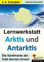 Vorschau - Arbeitsblätter - Lernwerkstatt Arktis und Antarktis | Eisbär, Pinguin, Nordpol, Südpol, Polartiere, Inuit, Klimazonen | Sachunterricht Klasse 2-4 mit Lösungen - Deckblatt