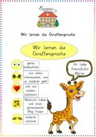Vorschau - Präsentationen/Tafelbilder - Wir lernen die Giraffensprache: Einführung & Tafelmaterial - Soziales Lernen - Kl. 3/4 (Einstieg GFK) - Deckblatt