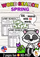 anteprima - Esercizi - XXL Word Search Puzzle (Spring) | Seasons Primavera Stagioni Inglese - Pagina di copertina