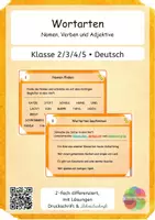 Vorschau - Arbeitsblätter - Wortarten Nomen Verben Adjektive Stationen Freiarbeit Lerntheke - Deckblatt