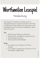 Vorschau - Spiele - Lesespiel - ich habe, wer hat - Wortfamilien / Wortarten - celinesclassroom - Seite 1