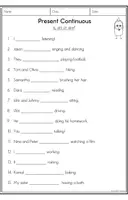 Vista previa - Hojas de trabajo - Present Continuous (Statements) - Worksheets - página 3