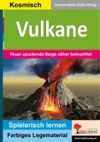 Vorschau - Unterrichtsreihen - Vulkane Legematerial Montessori | Vulkanismus, Erdaufbau, Lava, Eruption, Legestern | Sachunterricht Erdkunde Grundschule Sekundarstufe I Klasse 3-8 - Deckblatt