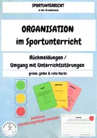 Vorschau - Anderer Materialtyp - grüne, gelbe & rote Karte - Rückmeldungen im Sportunterricht, geheimes Kind, Umgang mit Unterrichtsstörungen/ Regelverstößen inklusive Erklärungen - Deckblatt