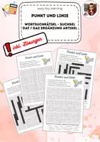 Vorschau - Arbeitsblätter - Punkt und Linie - Suchsel - Wortsuchrätsel DAF DAZ sprachsensibel - Deckblatt