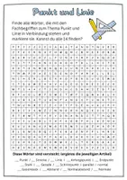 Vorschau - Arbeitsblätter - Punkt und Linie - Suchsel - Wortsuchrätsel DAF DAZ sprachsensibel - Seite 1