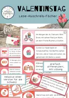 Vorschau - Aufgabenkarten - Lese Abschreibfächer Liebe/ Valentinstag Edition - Deckblatt