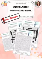 Vorschau - Arbeitsblätter - Winkelarten - Suchsel - Wortsuchrätsel sprachsensibel DAF DAZ - Deckblatt