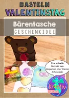 Vorschau - Mal- und Bastelvorlagen - VALENTINSTAG - Geschenkidee Basteln Bärentasche - Deckblatt