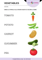 anteprima - Esercizi - Indovina le Verdure - Guess the Vegetables/Inglese Beginner - Pagina 1