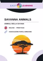 anteprima - Esercizi - Animali della Savana - Savanna Animals / Inglese Beginner - Pagina di copertina