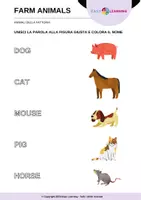 anteprima - Esercizi - Animali della Fattoria - Farm Animals / Inglese Beginner - Pagina 1