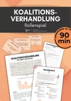 Vorschau - Arbeitsblätter - Koalitionsverhandlung (Rollenspiel mit fiktivem Wahlergebnis) #demokratiestärken - Deckblatt