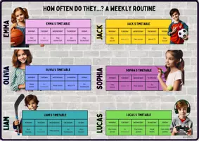 Vorschau - Klassenarbeiten - How Often Do They...? A Weekly Routine - Seite 1