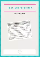 Vorschau - Arbeitsblätter - Checkliste Text überarbeiten - Deckblatt