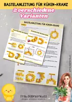 Vorschau - Mal- und Bastelvorlagen - Bastelanleitung für Küken-Kranz aus Ü-Eier Eierkapseln ab 1. Klasse - Seite 1