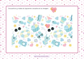 Vista previa - Hojas de trabajo - Ejercicio de Atención: encuentra el corazón - San Valentín - página 3