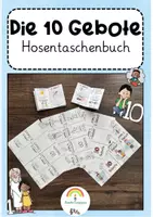 Vorschau - Mal- und Bastelvorlagen - Die 10 Gebote Hosentaschenbuch - Deckblatt