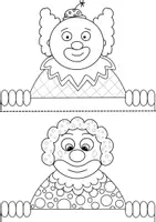 Vorschau - Mal- und Bastelvorlagen - Clownfächer basteln - Fastnachtsdeko - Karnevalsdeko - Seite 2