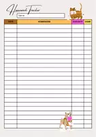 Vorschau - Stationenlernen - Tabelle zur Nachverfolgung der Hausaufgaben - Homework Tracker (English) - Deckblatt