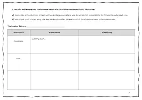 Vorschau - Arbeitsblätter - AB: Titelseite einer Zeitung - Seite 1