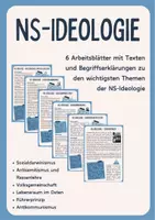 Vorschau - Arbeitsblätter - NS-Ideologie - Unterrichtsmaterial für Stationenlernen, Gruppenarbeit, Expertenrunden oder Freiarbeit #demokratiestärken - Deckblatt