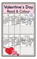 Vorschau - Arbeitsblätter - Valentine's Day - Read & Colour - Deckblatt