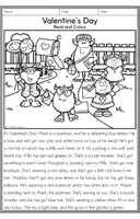 Vorschau - Arbeitsblätter - Valentine's Day - Read & Colour - Seite 1