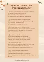 Aperçu - Tests - Test quest est ton style d'apprentissage Charlotte Pourprix - Page 1