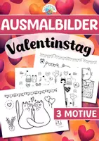 Vorschau - Mal- und Bastelvorlagen - Ausmalbilder - Valentinstag - Deckblatt