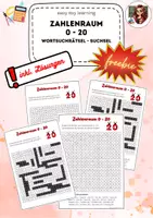 Vorschau - Arbeitsblätter - FREEBIE: Zahlenraum 0 - 20 - Suchsel - Wortsuchrätsel - sprachsensibel DAF DAZ - Deckblatt