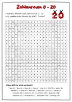 Vorschau - Arbeitsblätter - FREEBIE: Zahlenraum 0 - 20 - Suchsel - Wortsuchrätsel - sprachsensibel DAF DAZ - Seite 1