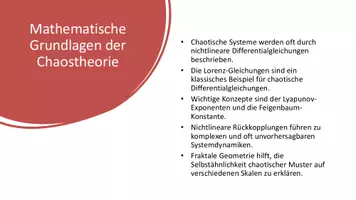 Vorschau - Präsentationen/Tafelbilder - Präsentation zur Chaostheorie - Nichtlineare Dynamik & Fraktale Geometrie - Seite 1