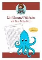 Vorschau - Fördermaterial/Inklusion - Füllfeder - Einführungsgeschichten mit Tino Tintenfisch - Deckblatt