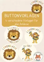 Vorschau - Mal- und Bastelvorlagen - Löwenklasse- Buttonvorlagen 4er-Set - Deckblatt