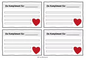 Vorschau - Arbeitsblätter - Komplimentezettel zur Stärkung der Klassengemeinschaft - Seite 2
