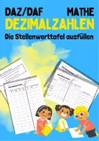 Vorschau - Arbeitsblätter - Mathe DaZ: Dezimalzahlen, die Stellenwerttafel - Deckblatt