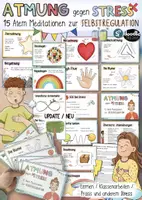 Vorschau - Arbeitsblätter - Atmung gegen Stress - 🌬️ 15 Atemübungen zur Selbstregulation / Atmen / Meditation Regulation Entspannung - Deckblatt