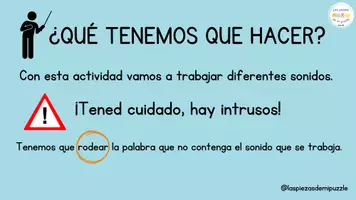 Vista previa - Juegos / Gamificación - FONEMAS /M/, /T/, /P/, /S/ - Rodea el intruso - página 2