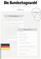 Vorschau - Arbeitsblätter - Aufklärungtext + Fragen: "Die Bundestagswahl 2025" (ab Klasse 3/4) #demokratiestärken - Deckblatt