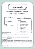 Vorschau - Spiele - Sinnentnehmendes Lesespiel "Lesepuzzle - Frühling" - Seite 1