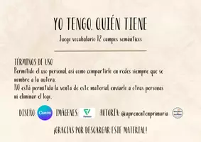 Vista previa - Juegos / Gamificación - PACK YO TENGO, QUIÉN TIENE (CAMPOS SEMÁNTICOS) - Portada